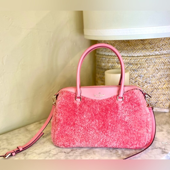 KATE SPADE ($448) Mimi Faux Fur Satchel/Crossbody - Blush Pink - Picture 3 of 9